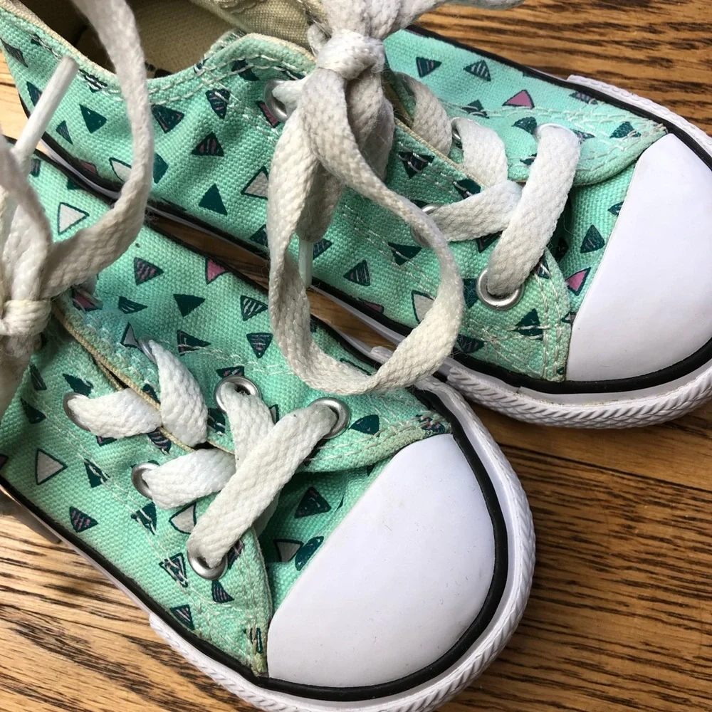 Converse Chuck Taylor All Star Sneakers Low Top Mint Triangles - Picture 5 of 7